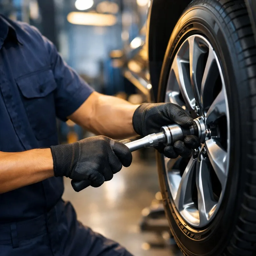 Kỹ thuật viên Đại Lộc Auto đang kiểm tra xe